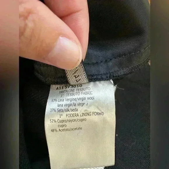 Giambattista Valli Womens Wool Silk Mid Rise Straight Leg Pants Trouser Black 30 - Picture 9 of 11